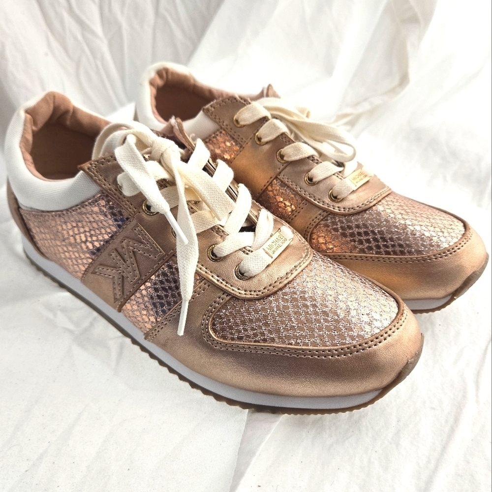 Michael Kors Osaka Rose Gold Sneakers NWOB - Picture 16 of 17